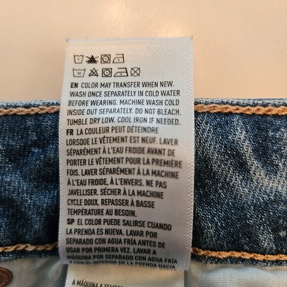 AE Dreamy Drape Stretch Super High-Waisted Baggy Wide-Leg Jean Med Wash Size 0 - Picture 14 of 14